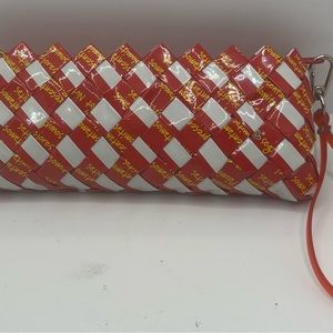ECOIST Candy Wrapper Clutch Wristlet by Marina Rey Red /White
